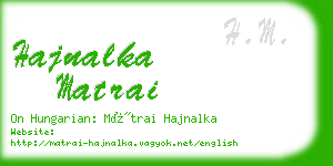 hajnalka matrai business card